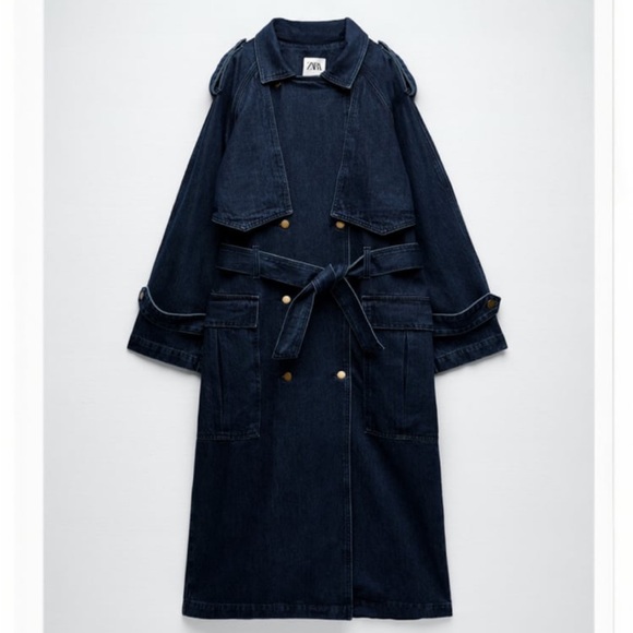 Zara Jackets & Coats Zara Denim Trench Xs Nwt Poshmark